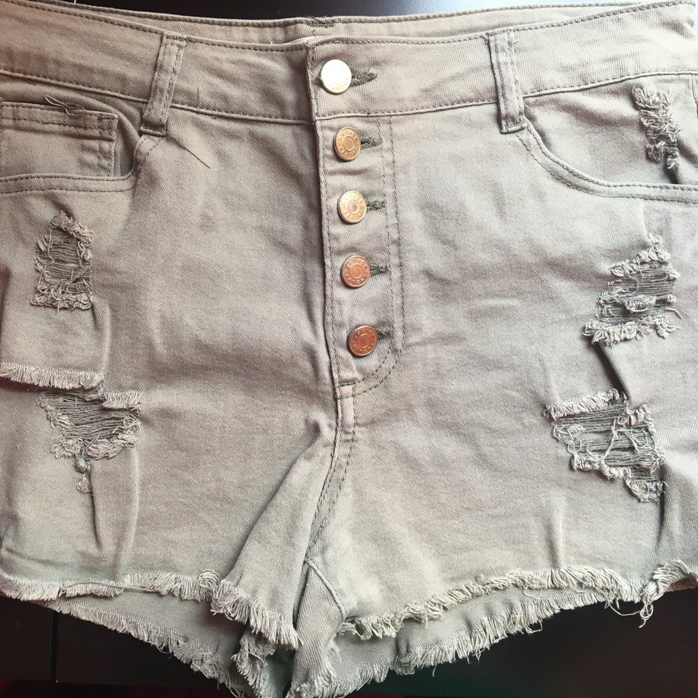 High Waisted Distressed Denim